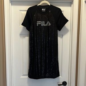 Fila Black Sequin T-Shirt Dress